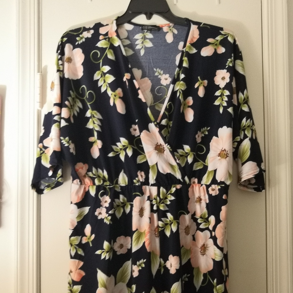 Floral Shorts Faux Wrap Romper